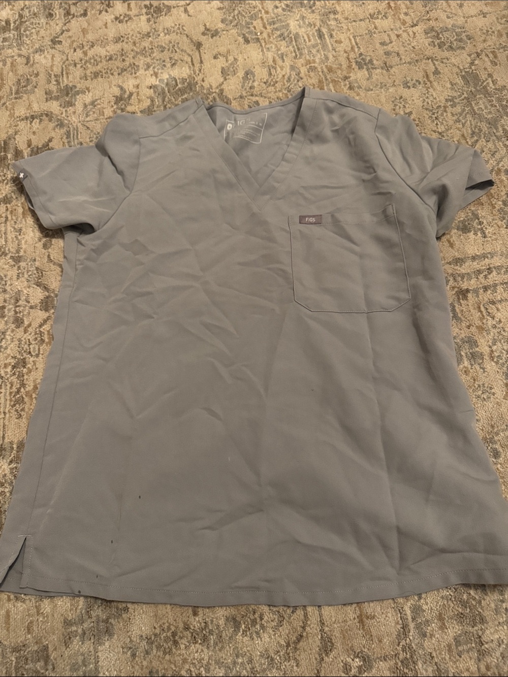 Figs Light Gray V-Neck Scrub top